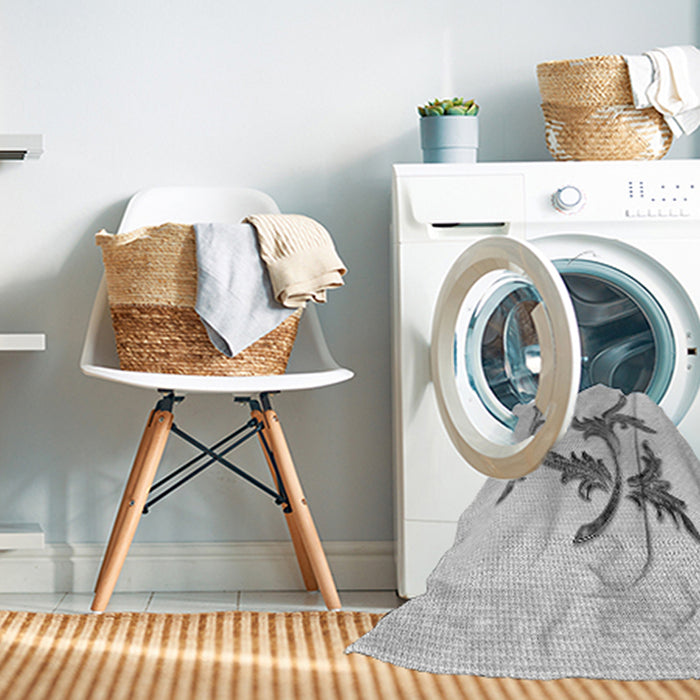 Machine Washable Transitional Platinum Gray Rug in a Washing Machine, wshpat913gry