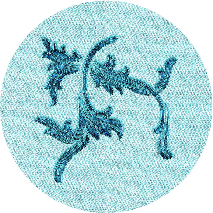 Square Patterned Electric Blue Rug, pat913lblu