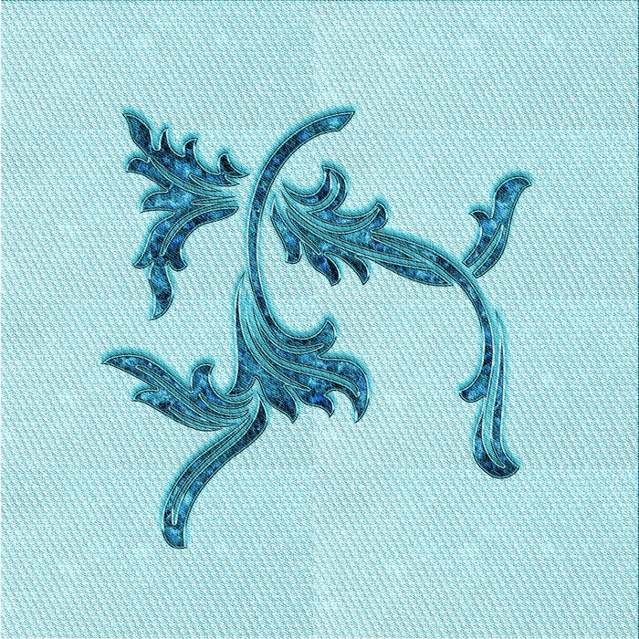 Round Patterned Electric Blue Rug, pat913lblu