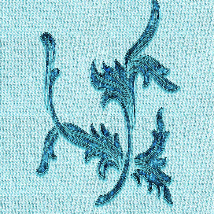 Patterned Electric Blue Rug, pat913lblu