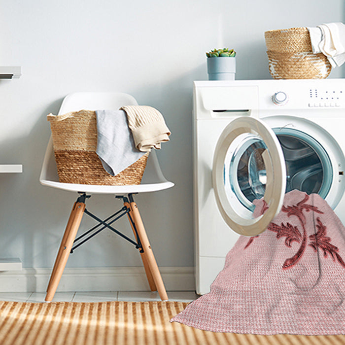 Machine Washable Transitional Pink Rug in a Washing Machine, wshpat913rd