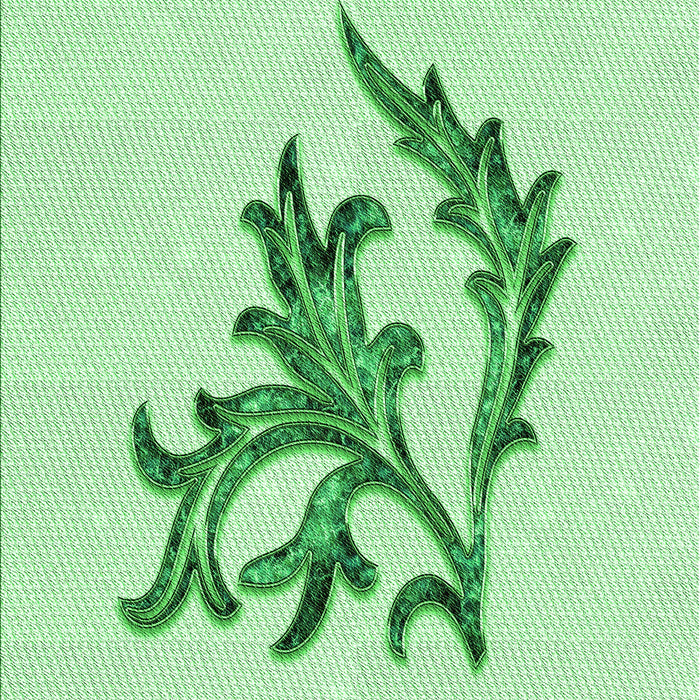 Patterned Mint Green Rug, pat914grn