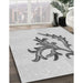 Patterned Platinum Gray Rug in Family Room, pat914gry