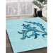 Machine Washable Transitional Electric Blue Rug in a Family Room, wshpat914lblu