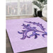 Patterned Purple Rug in Family Room, pat914pur