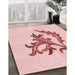 Machine Washable Transitional Pink Rug in a Family Room, wshpat914rd