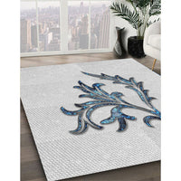 Patterned Silver Gray Novelty Rug, pat914