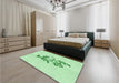 Patterned Mint Green Rug in a Bedroom, pat915grn