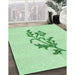 Machine Washable Transitional Mint Green Rug in a Family Room, wshpat915grn