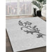 Patterned Platinum Gray Rug in Family Room, pat915gry