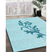 Patterned Diamond Blue Rug in Family Room, pat915lblu
