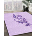 Patterned Bright Lilac Purple Rug in Family Room, pat915pur