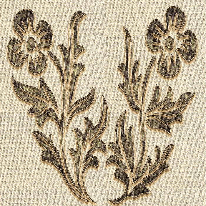 Patterned Vanilla Gold Rug, pat916brn