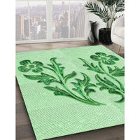 Patterned Light Green Rug, pat916grn