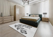Patterned Platinum Gray Rug in a Bedroom, pat916gry
