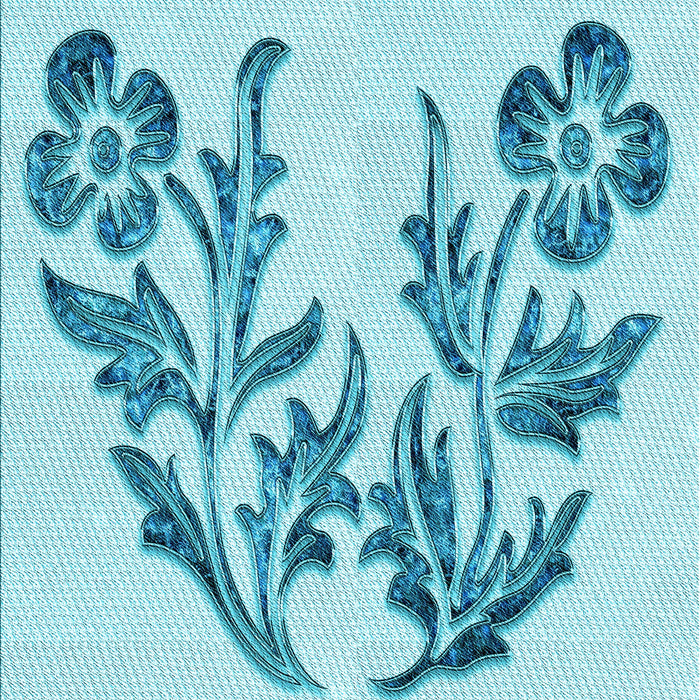 Patterned Electric Blue Rug, pat916lblu