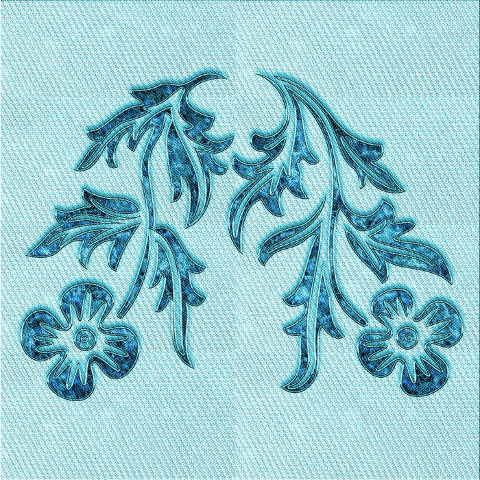 Round Patterned Electric Blue Rug, pat916lblu