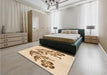 Patterned Bronze Brown Rug in a Bedroom, pat916org