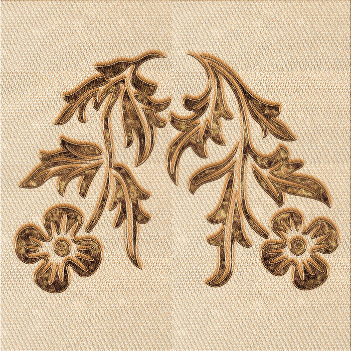 Round Patterned Bronze Brown Rug, pat916org