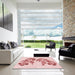 Square Patterned Light Rose Pink Rug in a Living Room, pat916rd