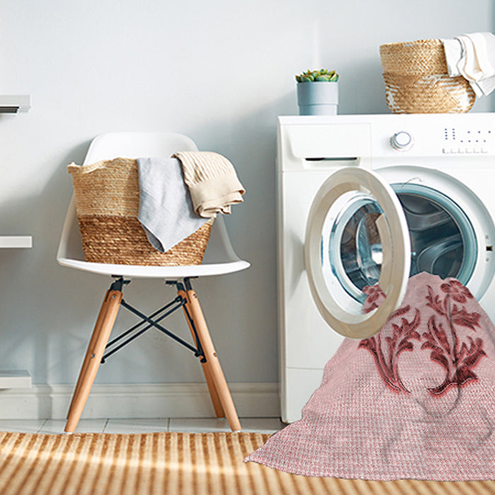 Machine Washable Transitional Light Rose Pink Rug in a Washing Machine, wshpat916rd