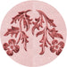 Square Patterned Light Rose Pink Rug, pat916rd