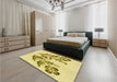 Patterned Brown Rug in a Bedroom, pat916yw