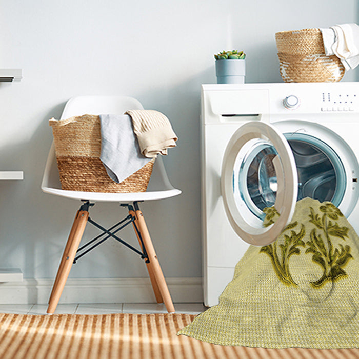 Machine Washable Transitional Brown Rug in a Washing Machine, wshpat916yw