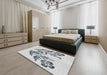 Machine Washable Transitional White Smoke Rug in a Bedroom, wshpat916