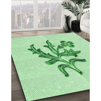 Patterned Mint Green Rug, pat917grn