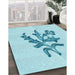 Machine Washable Transitional Electric Blue Rug in a Family Room, wshpat917lblu