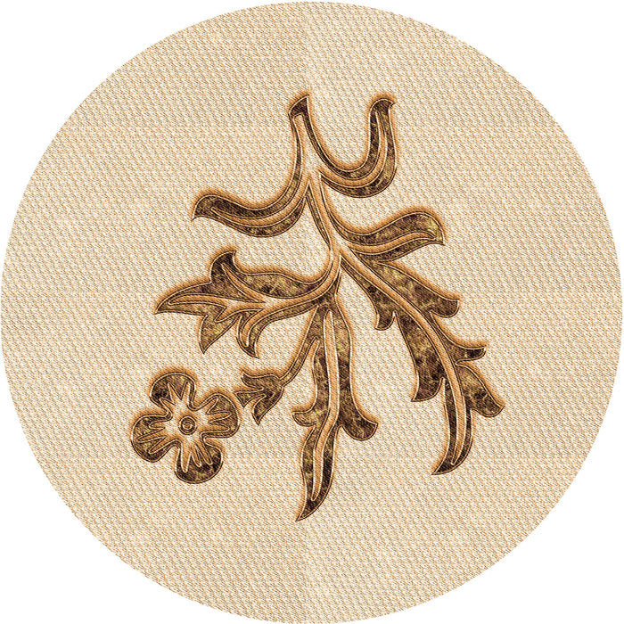 Square Patterned Peru Brown Rug, pat917org