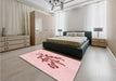 Round Machine Washable Transitional Pink Rug in a Office, wshpat917rd
