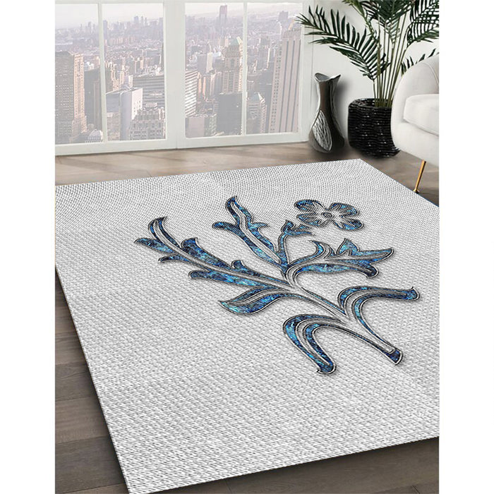 Machine Washable Transitional White Smoke Rug in a Family Room, wshpat917