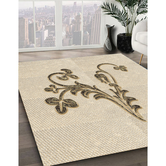Patterned Moccasin Beige Rug in Family Room, pat918brn
