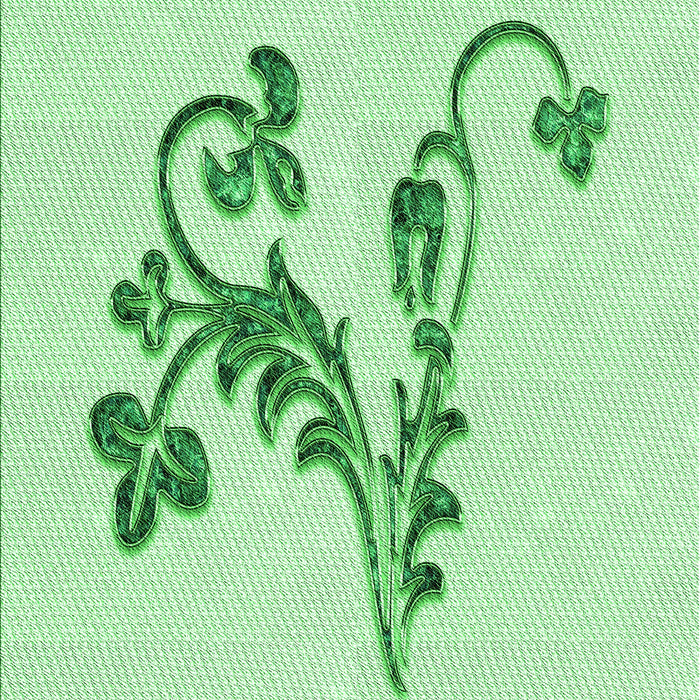 Patterned Mint Green Rug, pat918grn