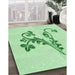 Patterned Mint Green Rug in Family Room, pat918grn