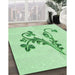 Machine Washable Transitional Mint Green Rug in a Family Room, wshpat918grn