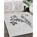 Patterned Platinum Gray Rug in Family Room, pat918gry