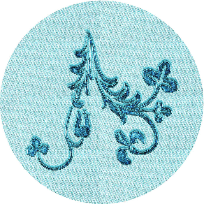 Square Patterned Electric Blue Rug, pat918lblu