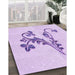 Patterned Purple Rug in Family Room, pat918pur