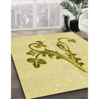 Patterned Sun Yellow Rug, pat918yw