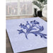 Patterned Lavender Blue Rug in Family Room, pat919blu