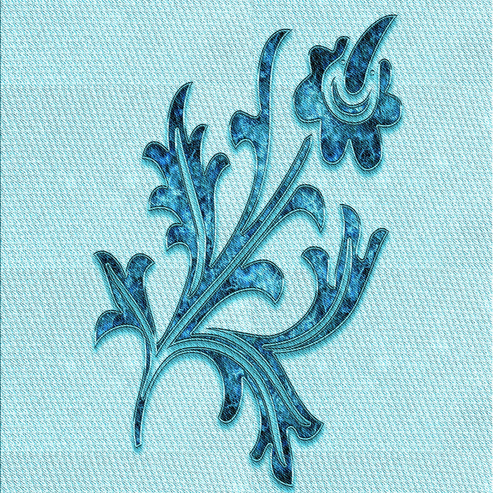 Patterned Electric Blue Rug, pat919lblu