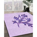 Patterned Purple Rug in Family Room, pat919pur