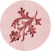 Square Patterned Light Rose Pink Rug, pat919rd