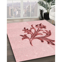 Patterned Light Rose Pink Rug, pat919rd