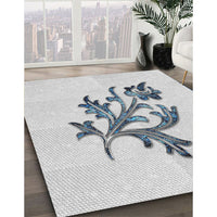 Patterned Silver Gray Novelty Rug, pat919