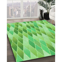 Patterned Emerald Green Rug, pat92grn