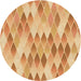 Square Patterned Yellow Orange Rug, pat92org